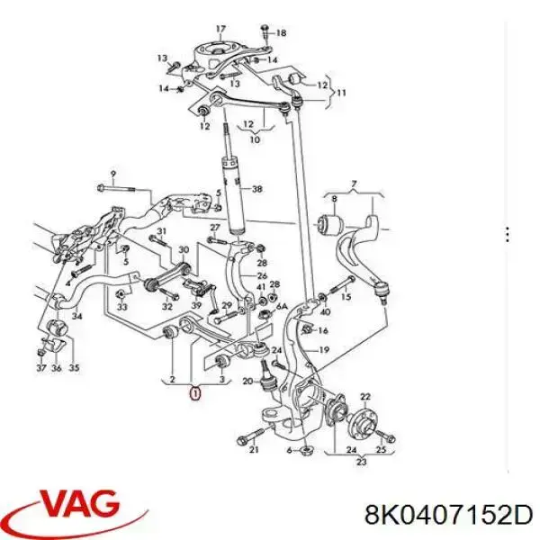 Braço oscilante inferior direito de suspensão dianteira VAG 8K0407152D preço, a partir de 70,09 USD