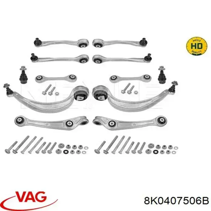 Braço oscilante superior direito de suspensão dianteira VAG 8K0407506B preço, a partir de 86,18 USD