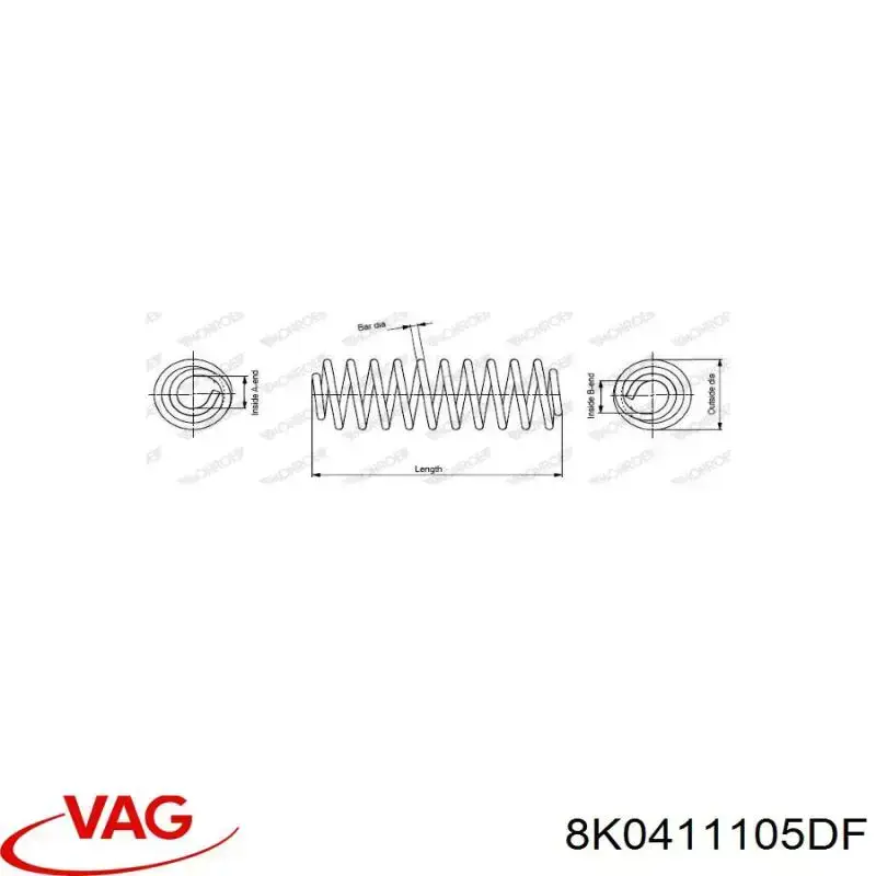 Compre 8K0411105DF VAG Mola dianteira
