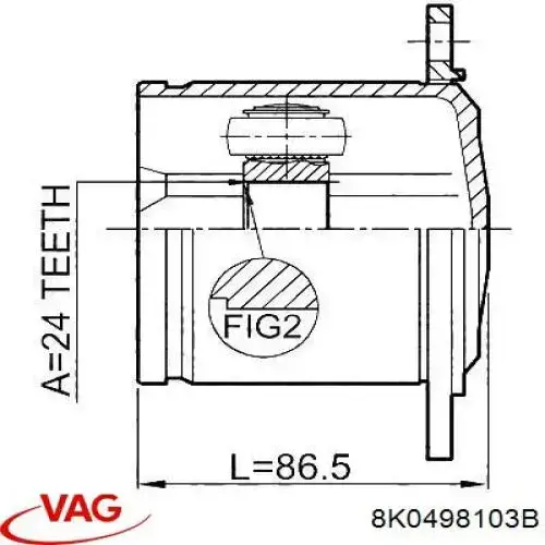 Junta homocinética interna dianteira VAG 8K0498103B preço, a partir de 54,43 USD