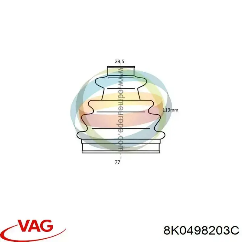 Bota de proteção externa de junta homocinética do semieixo dianteiro VAG 8K0498203C preço, a partir de 9,82 USD