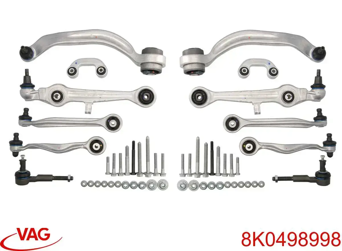 Kit de braços oscilantes de suspensão dianteira 8K0498998 VAG