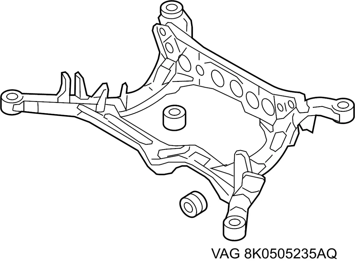 8K0505235AQ VAG Viga de suspensão traseira (plataforma veicular)