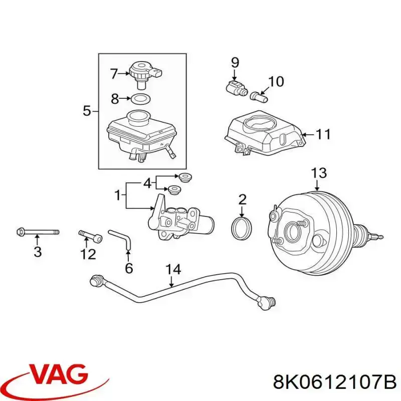 Reforçador dos freios a vácuo VAG 8K0612107B preço, a partir de 74,91 USD