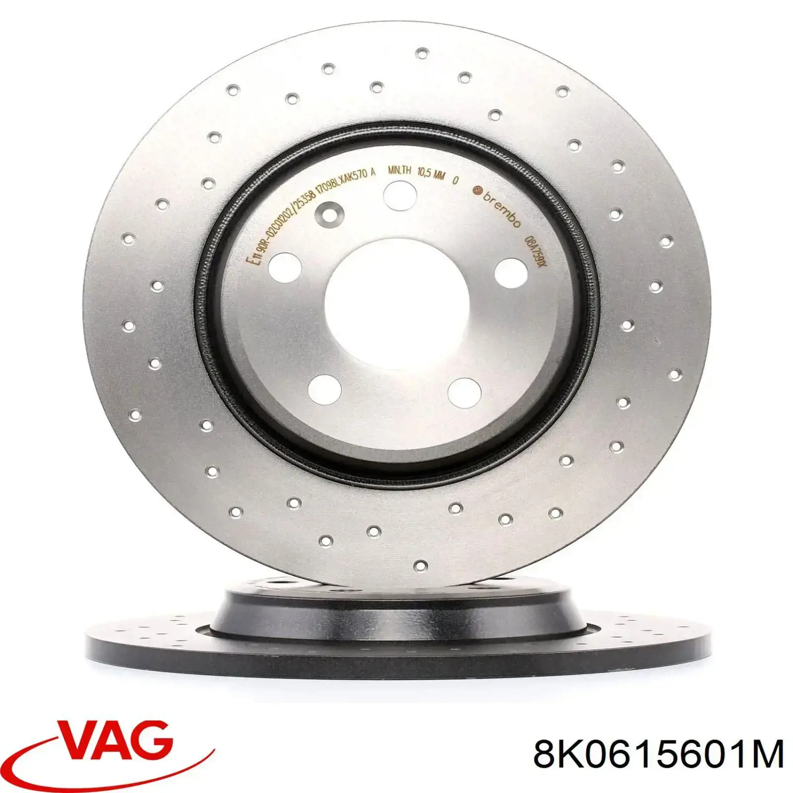 Disco do freio traseiro VAG 8K0615601M preço, a partir de 48,45 USD