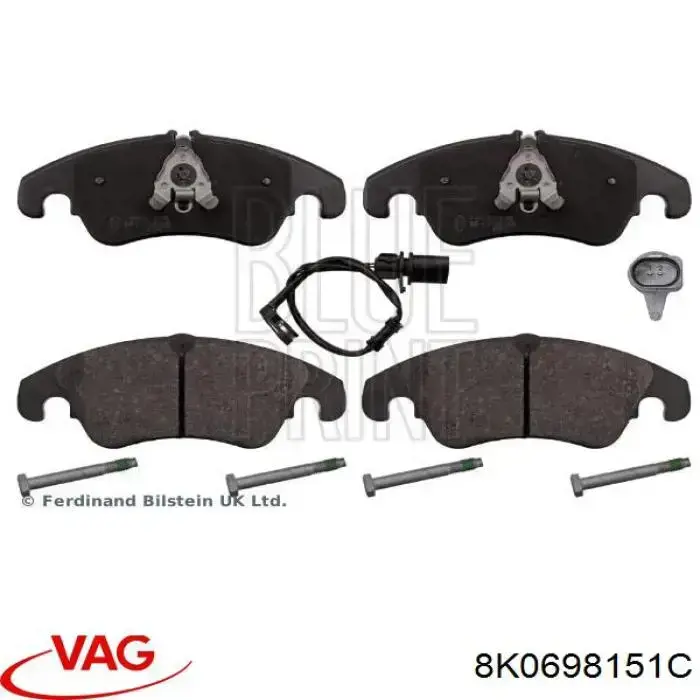 Sapatas do freio dianteiras de disco VAG 8K0698151C preço, a partir de 53,33 USD