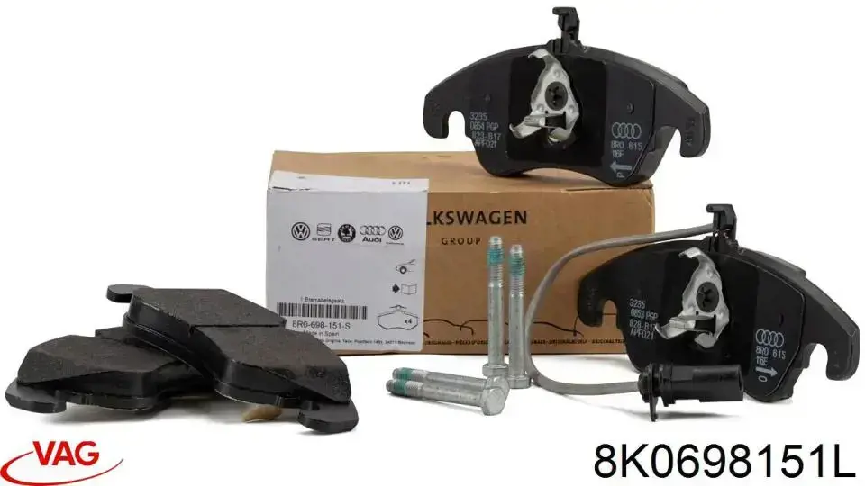 Sapatas do freio dianteiras de disco VAG 8K0698151L preço, a partir de 54,77 USD