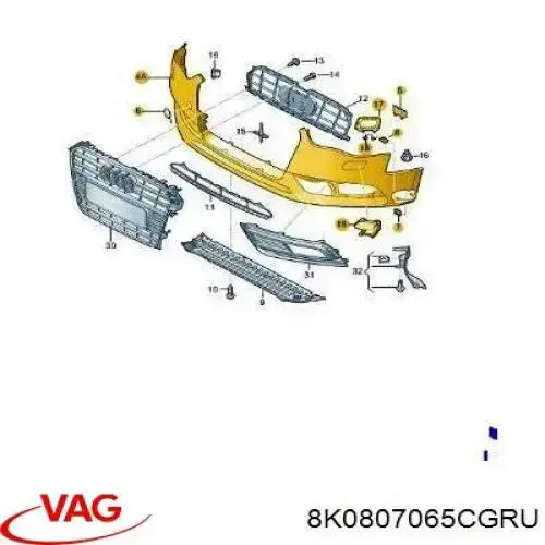 8K0807065CGRU VAG Pára-choque dianteiro