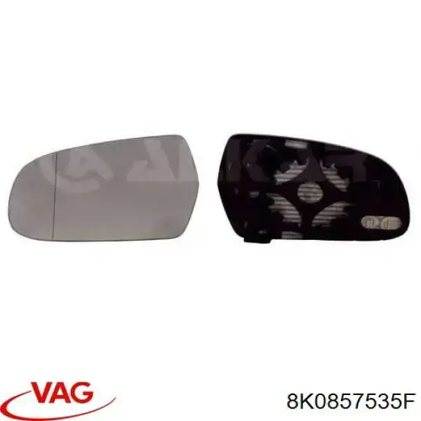 8K0857535F VAG Elemento espelhado do espelho de retrovisão esquerdo