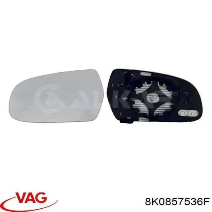 Elemento espelhado do espelho de retrovisão direito VAG 8K0857536F preço, a partir de 47,75 USD