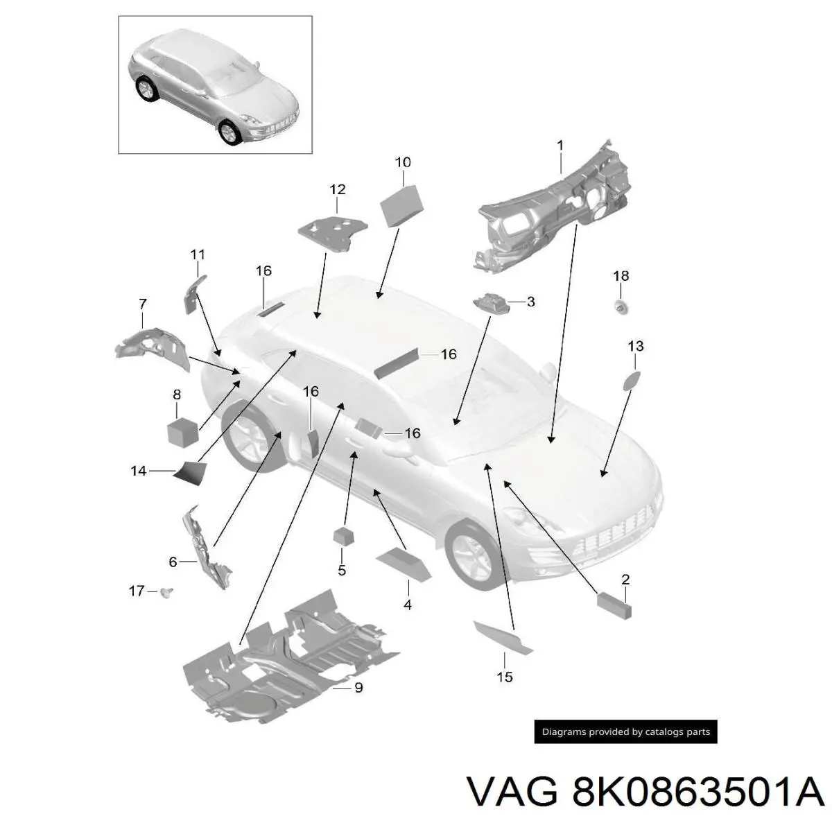  VAG 8K0863501A preço, a partir de 16,28 USD