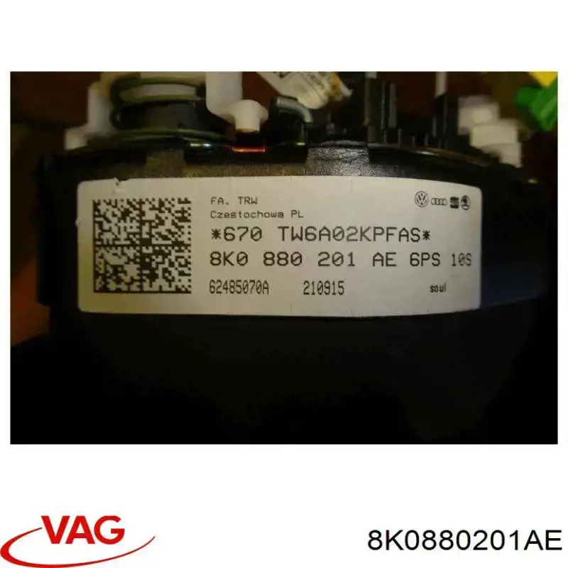 8K0880201AE VAG Cinto de segurança (AIRBAG) de condutor