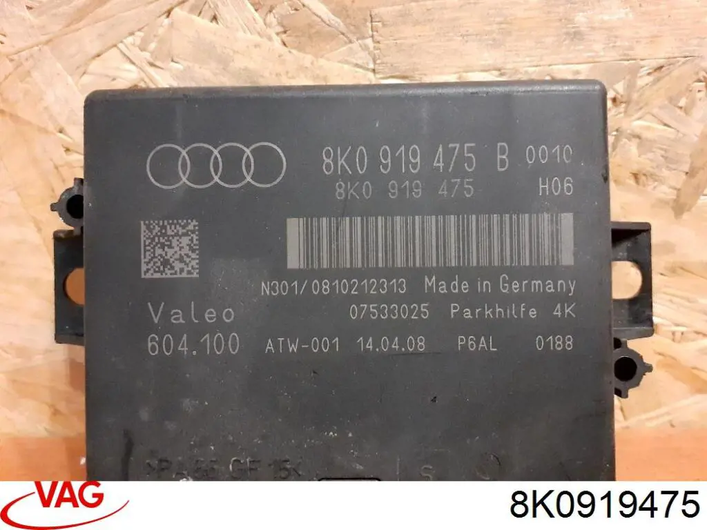 8K0919475 VAG Módulo de direção (Centralina eletrônica) de sensor de estacionamento