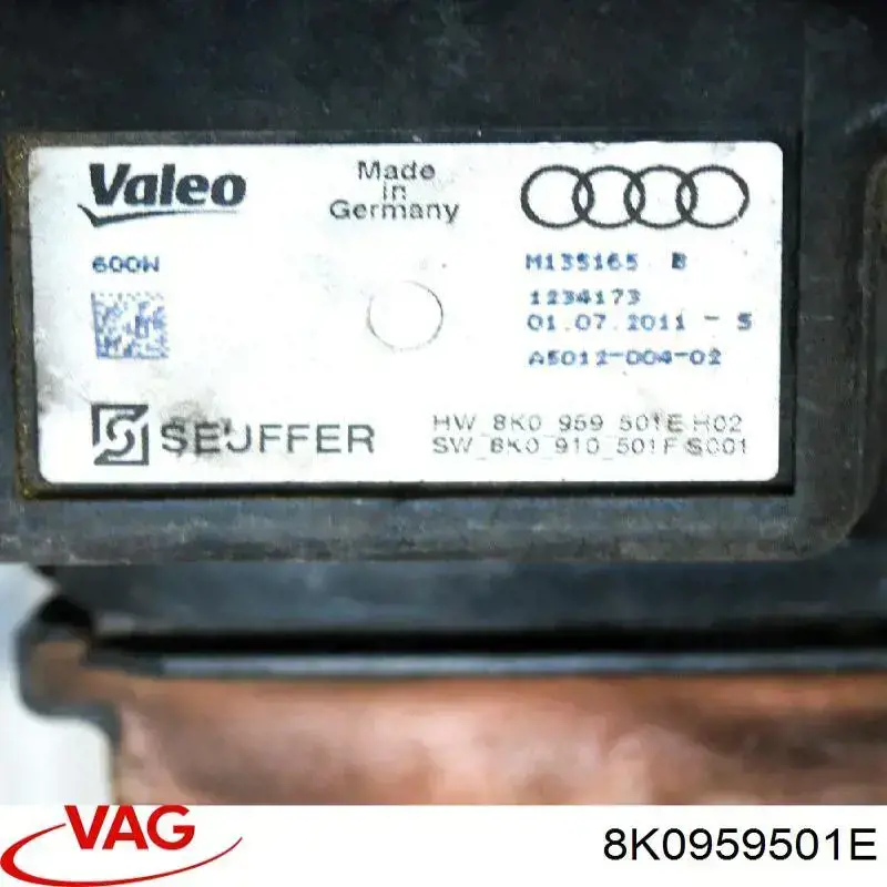 8K0959501E VAG Regulador de revoluções de ventilador de esfriamento (unidade de controlo)