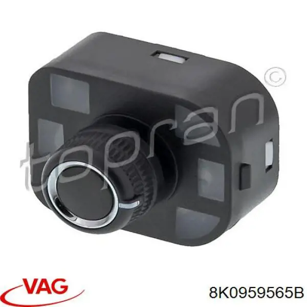 Unidade de controlo dos espelhos de retrovisão, na porta VAG 8K0959565B