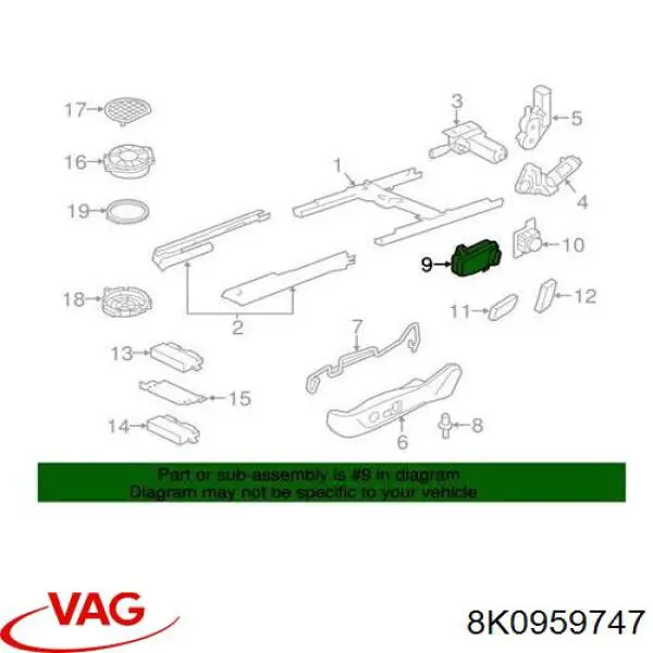 Unidade de botões esquerdo do mecanismo de regulação de assento VAG 8K0959747 preço, a partir de 78,44 USD
