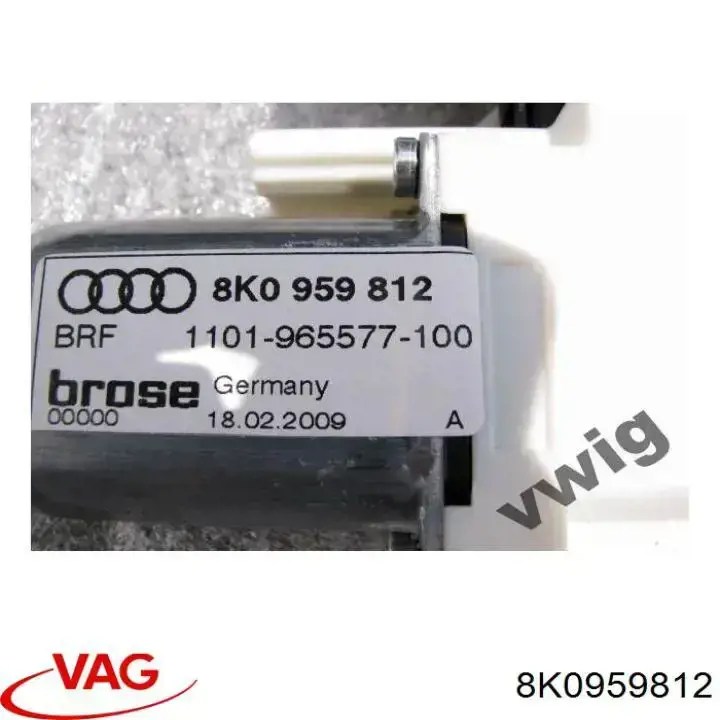 Motor de acionamento de vidro da porta dianteira direita VAG 8K0959812 preço, a partir de 40,86 USD
