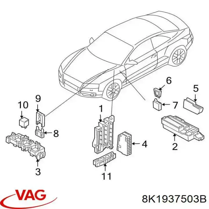 8K1937503B VAG Unidade de dispositivos de segurança