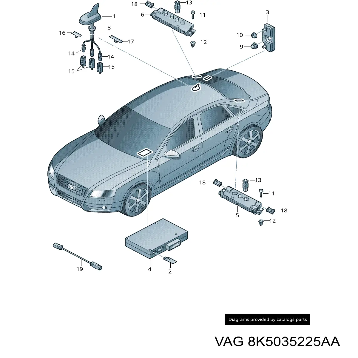 Reforçador do sinal de antena VAG 8K5035225AA preço, a partir de 57,89 USD