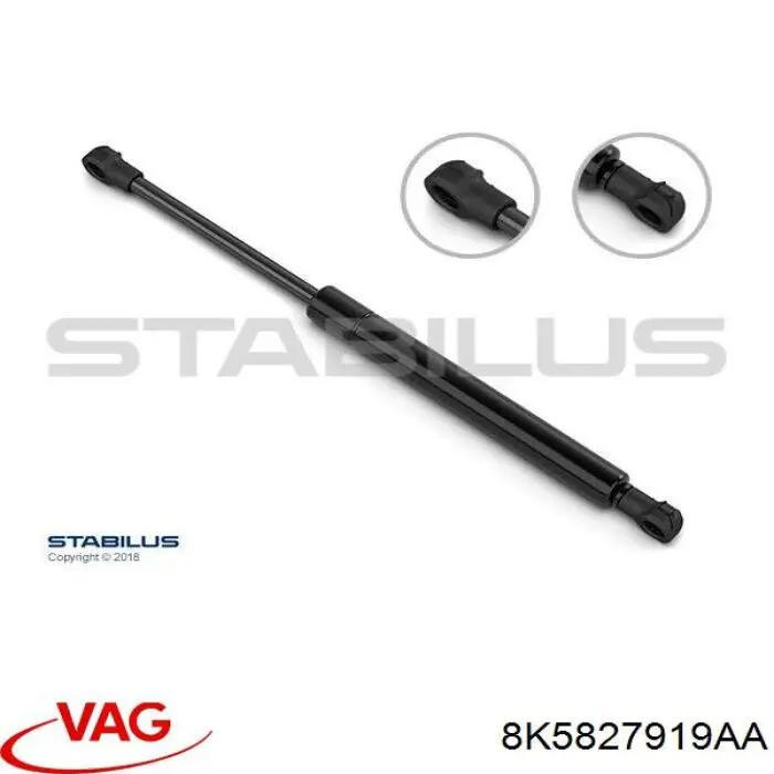 8K5827919AA VAG Amortecedor de tampa de porta-malas (de 3ª/5ª porta traseira)