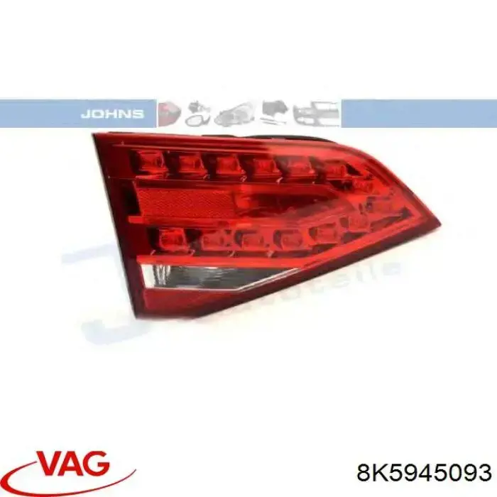 Lanterna traseira esquerda interna VAG 8K5945093 preço, a partir de 59,36 USD