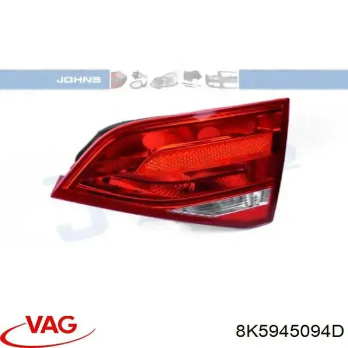 8K5945094D VAG Lanterna traseira direita interna