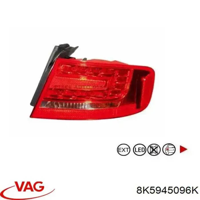 Lanterna traseira direita externa VAG 8K5945096K preço, a partir de 119,87 USD
