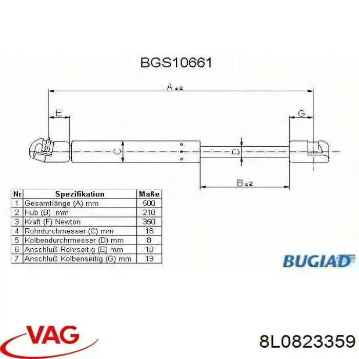 Compre 8L0823359 VAG Amortecedor da capota