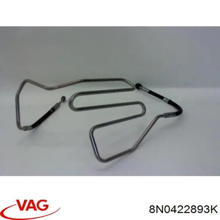 Compre 8N0422893K VAG Mangueira da Direção hidrâulica assistida de pressão alta desde a bomba até a régua (do mecanismo)