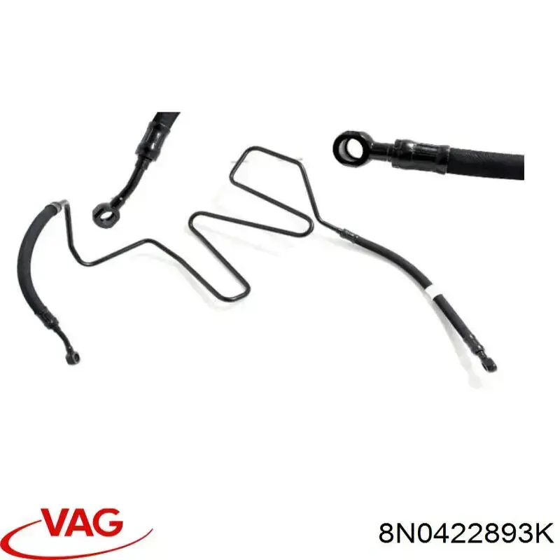 Mangueira da Direção hidrâulica assistida de pressão alta desde a bomba até a régua (do mecanismo) VAG 8N0422893K preço, a partir de 630,84 USD