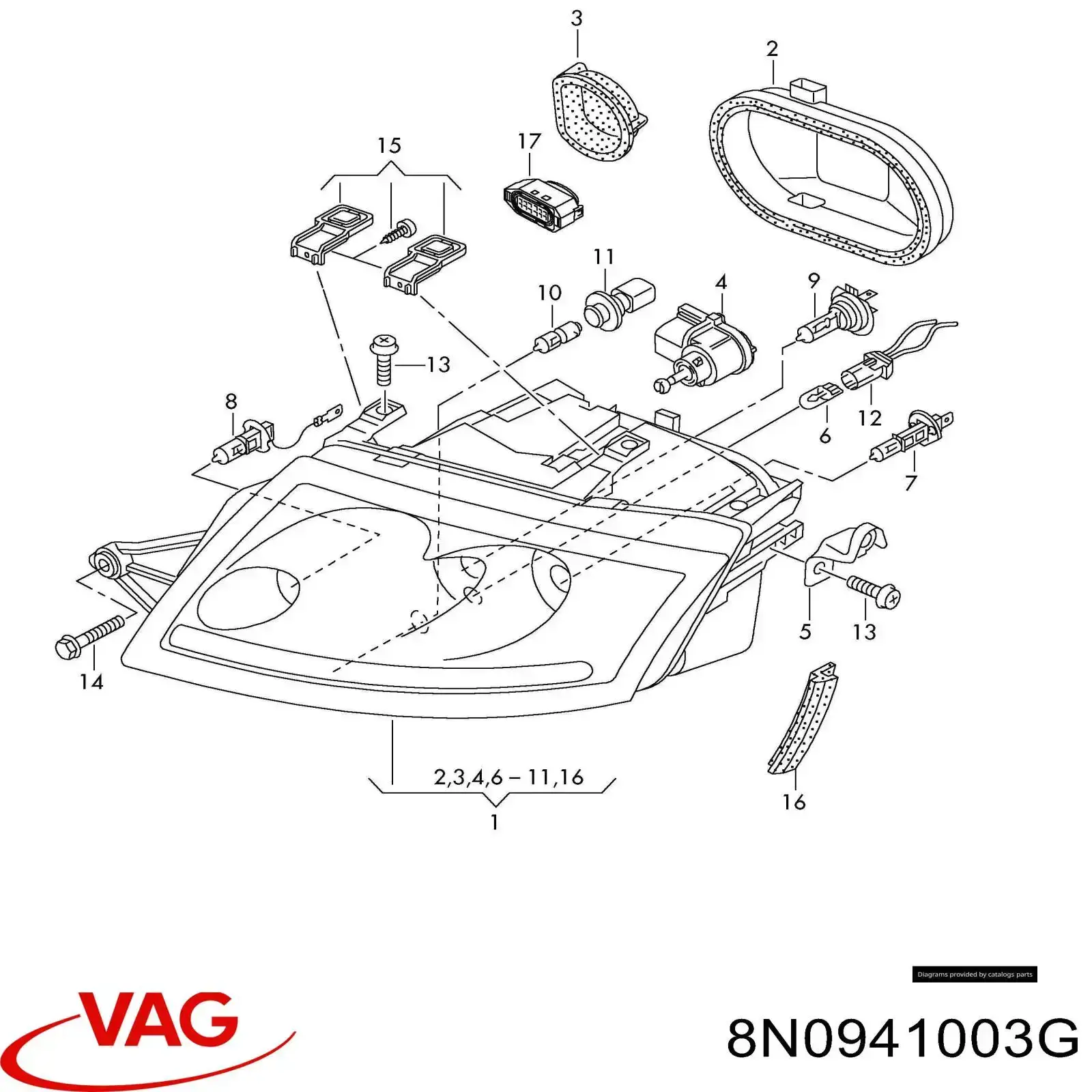 Luz esquerda VAG 8N0941003G preço, a partir de 514,25 USD