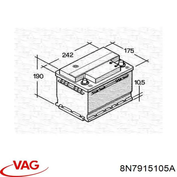 Compre 8N7915105A VAG Bateria recarregável (PILHA)