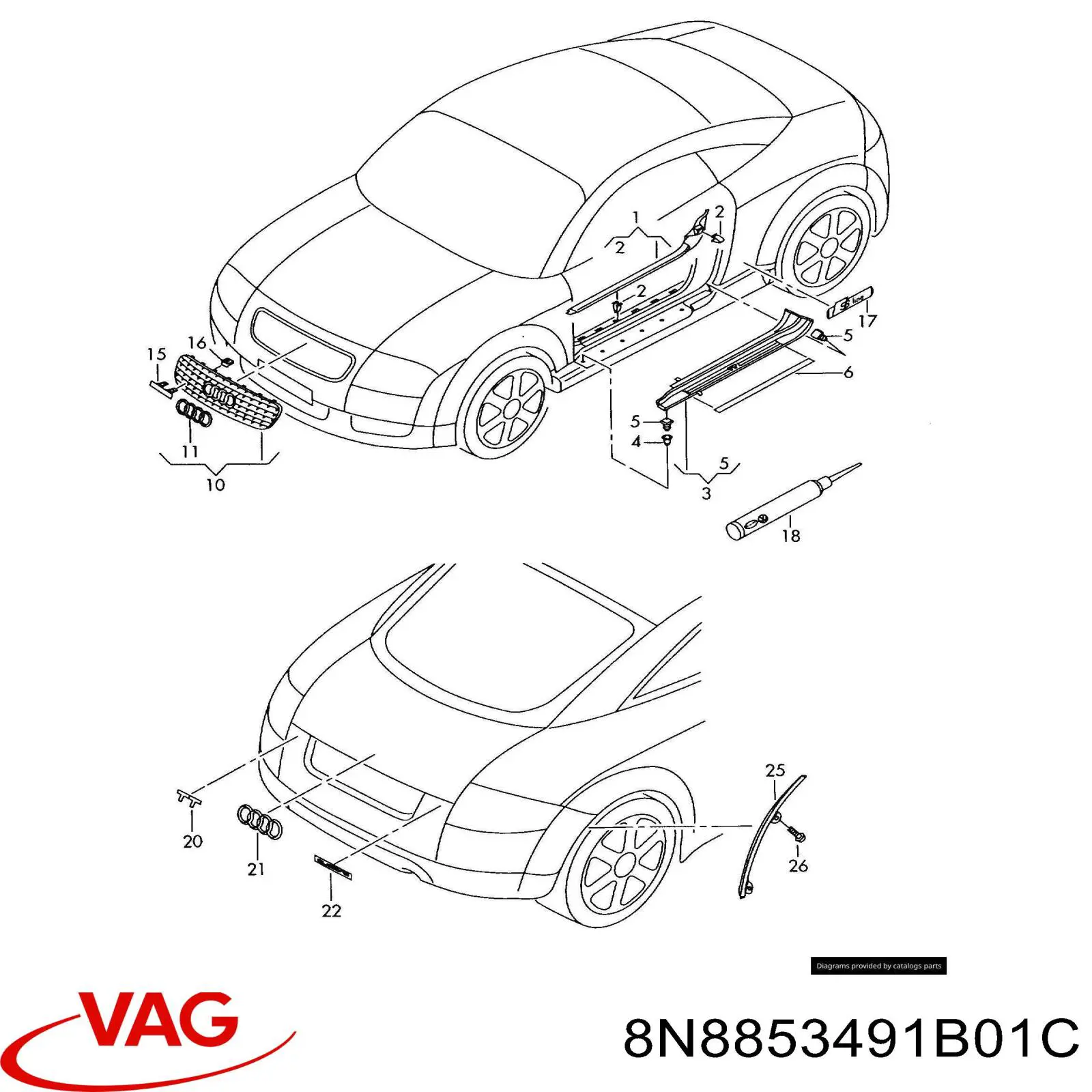  VAG 8N8853491B01C preço, a partir de 492,75 USD
