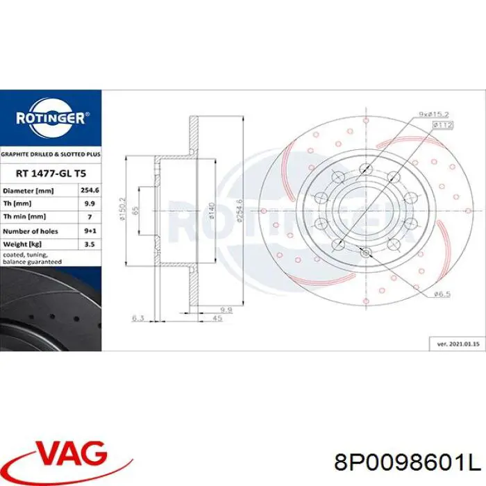  VAG 8P0098601L preço, a partir de 261,85 USD