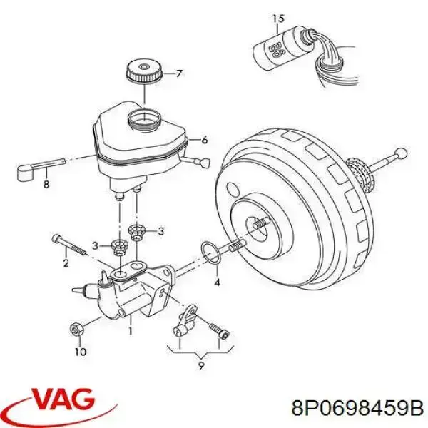 8P0698459B VAG Sensor de ativação do sinal de parada