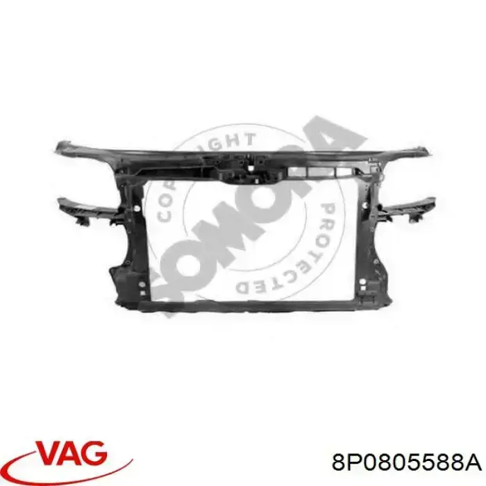 8P0805588A VAG Suporte do radiador montado (painel de montagem de fixação das luzes)