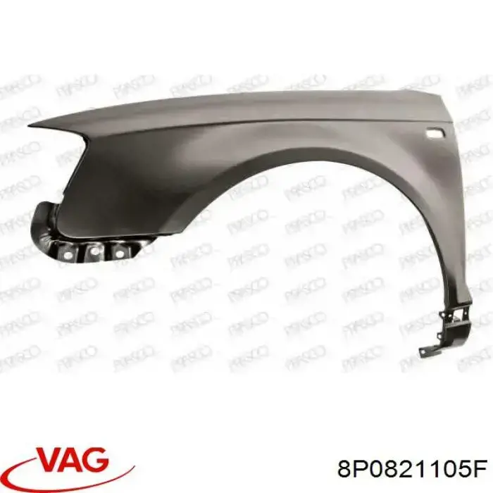 Pára-lama dianteiro esquerdo VAG 8P0821105F preço, a partir de 110,12 USD