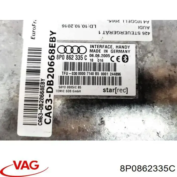 8P0862335C VAG Unidade de controlo Bluetooth