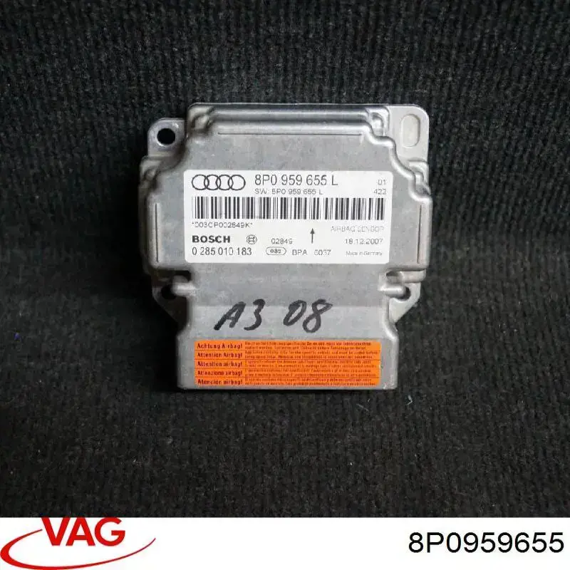 Módulo processador de controlo da bolsa de ar (Centralina eletrônica AIRBAG) VAG 8P0959655F preço, a partir de 78,32 USD