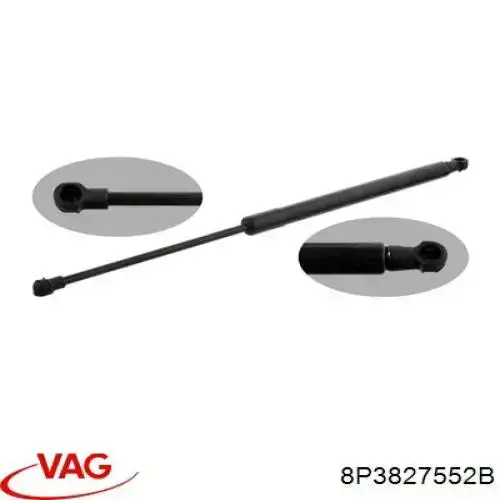 Amortecedor de tampa de porta-malas (de 3ª/5ª porta traseira) VAG 8P3827552B preço, a partir de 21,94 USD