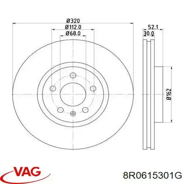 Compre 8R0615301G VAG Disco do freio dianteiro
