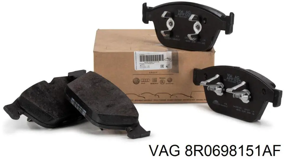 8R0698151AF VAG Sapatas do freio dianteiras de disco