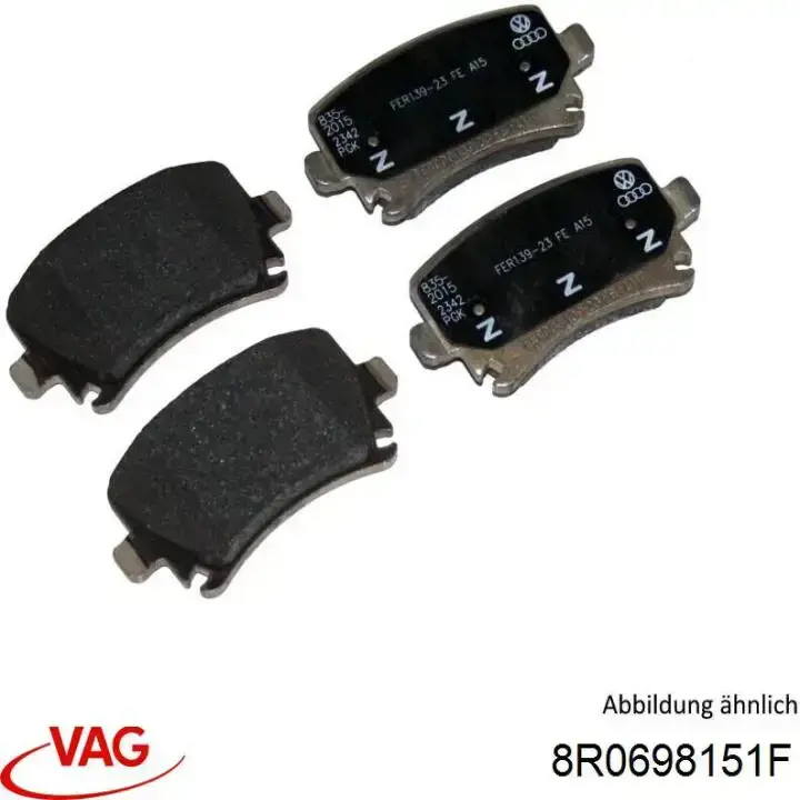 Compre 8R0698151F VAG Sapatas do freio dianteiras de disco