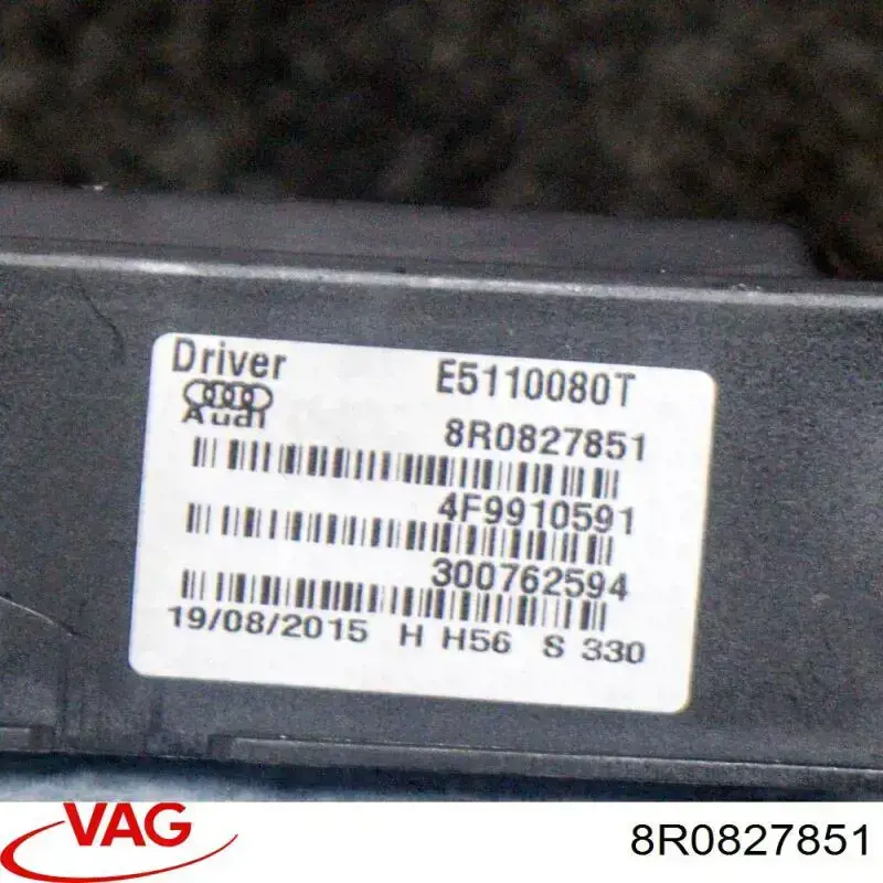 Amortecedor de tampa de porta-malas (de 3ª/5ª porta traseira) VAG 8R0827851