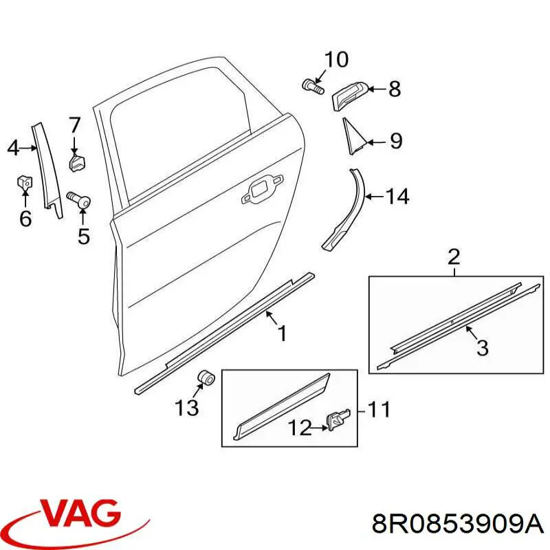 Cápsula (prendedor) de fixação de protetor de lama VAG 8R0853909A preço, a partir de 1,24 USD