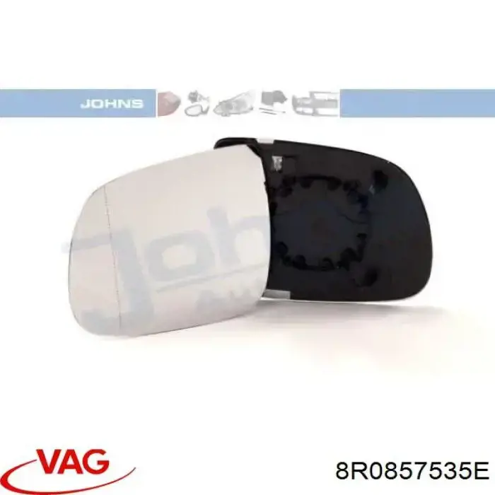 8R0857535E VAG Elemento espelhado do espelho de retrovisão esquerdo
