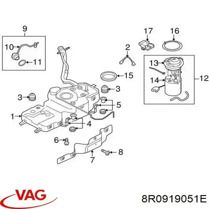 Compre 99191789201 Vika Módulo de bomba de combustível com sensor do nível de combustível