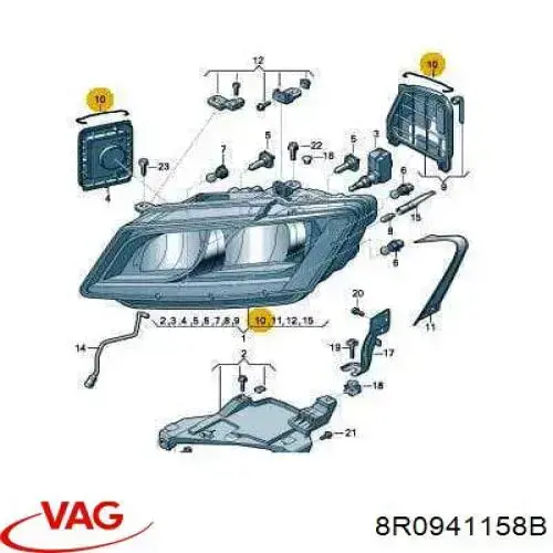 Tampa das luzes traseiras VAG 8R0941158B preço, a partir de 29,22 USD