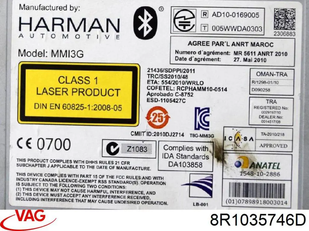 Compre 8R1035746D VAG Aparelhagem de som (rádio AM/FM)