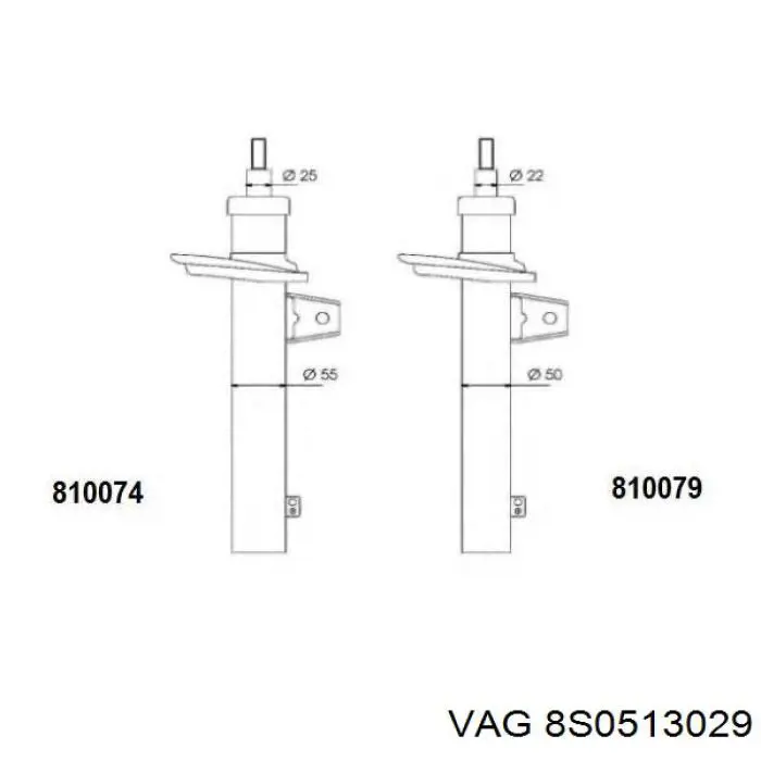 Compre 8S0513029 VAG Amortecedor traseiro